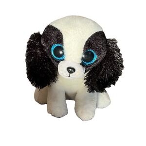 Ty Beanie Boos Sissy the Black & White Spaniel Big Blue Eyed Puppy Dog 6"